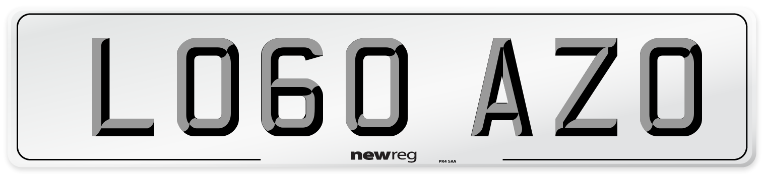LO60 AZO Number Plate from New Reg